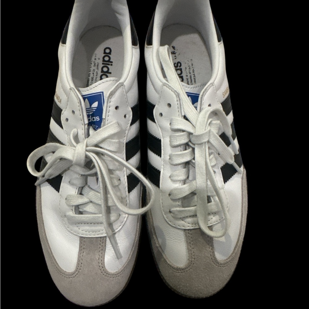 Adidas White and Black Samba Sneakers